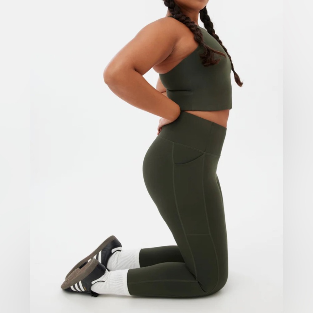 Girlfriend Collective Compressive Pocket Legging Terrace Green Size XL 28 inch